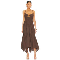 Customized Spaghetti strap High quality Elegance Sexy Charming Woman's Midi Dress