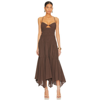 Customized Spaghetti strap High quality Elegance Sexy Charming Woman's Midi Dress