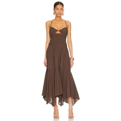 Customized Spaghetti strap High quality Elegance Sexy Charming Woman's Midi Dress