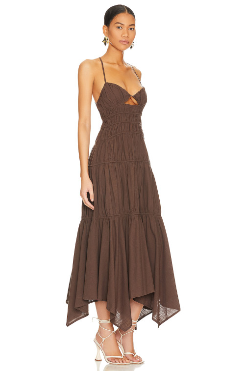 Customized Spaghetti strap High quality Elegance Sexy Charming Woman's Midi Dress