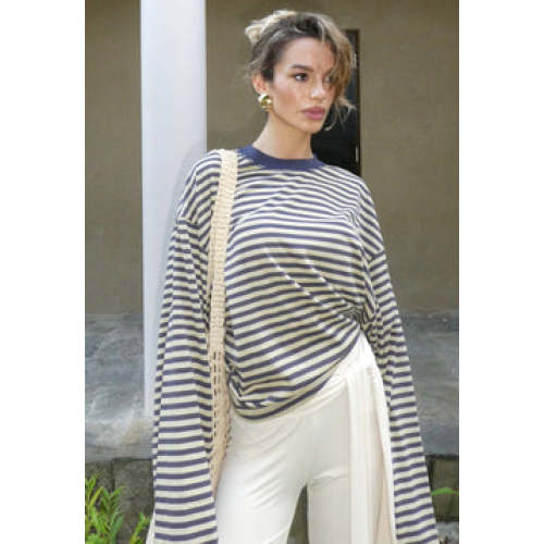 Pinstripe Long sleeve Comfortable Casual Elegance Delicate Woman's Fashionable Blouses