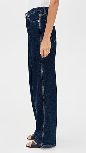 Dark Indigo High waisted Wide leg Delicacy Fit Relaxed Timeless finish Woman's Denim Pants
