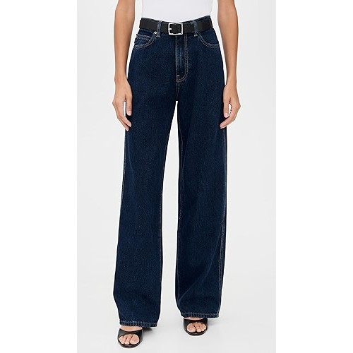 Dark Indigo High waisted Wide leg Delicacy Fit Relaxed Timeless finish Woman's Denim Pants