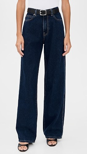 Dark Indigo High waisted Wide leg Delicacy Fit Relaxed Timeless finish Woman's Denim Pants
