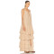 Lightweight Flowy Romantic Cascading  Relaxed Effortlessly Casual Woman's Maxi Dress