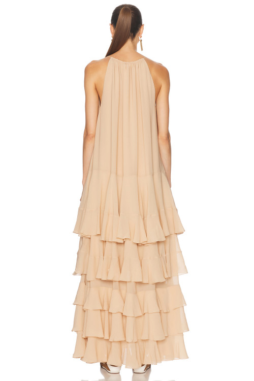 Lightweight Flowy Romantic Cascading Relaxed Effortlessly Casual Woman's Maxi Dress