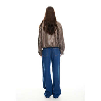 Classic High end Elegance Delicacy Leather fabric Fashionable Woman's Jacket