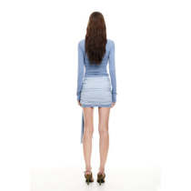 Bodycon Round neckline Long sleeves Sexy Fashionable Lightweight Woman's Mini Dress