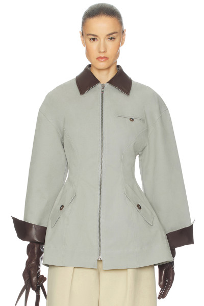 Smooth Textured Neutral Oversized Tailored Sophisticated Timeless Chic Woman's Jacket