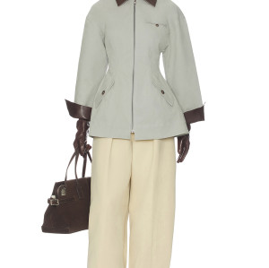 Smooth Textured Neutral Oversized Tailored Sophisticated Timeless Chic Woman's Jacket