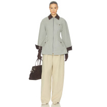 Smooth Textured Neutral Oversized Tailored Sophisticated Timeless Chic Woman's Jacket