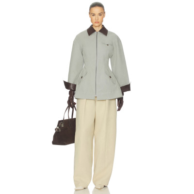 Smooth Textured Neutral Oversized Tailored Sophisticated Timeless Chic Woman's Jacket