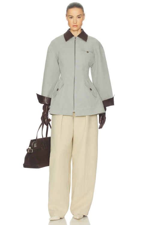 Smooth Textured Neutral Oversized Tailored Sophisticated Timeless Chic Woman's Jacket