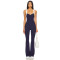 Form fitting Versatile Open back Crisscross strapped Sleek Stretchy Woman's Jumpsuit