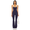 Form fitting Versatile Open back Crisscross strapped Sleek Stretchy Woman's Jumpsuit