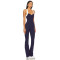 Form fitting Versatile Open back Crisscross strapped Sleek Stretchy Woman's Jumpsuit