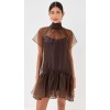 Modernly Feminine Romantically ruffled Airy Sheer High quality Woman's Mini Dress