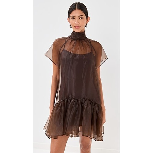 Modernly Feminine Romantically ruffled Airy Sheer High quality Woman's Mini Dress
