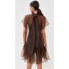 Modernly Feminine Romantically ruffled Airy Sheer High quality Woman's Mini Dress