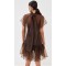 Modernly Feminine Romantically ruffled Airy Sheer High quality Woman's Mini Dress