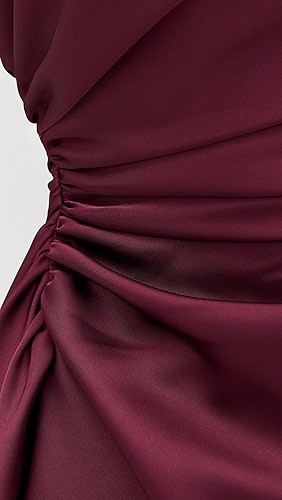 Asymmetrically chic Lace Sleek Romantic Ruched flattering Elegance Woman's Mini Dress