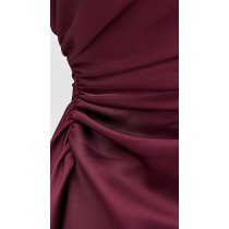 Asymmetrically chic Lace Sleek Romantic Ruched flattering Elegance Woman's Mini Dress