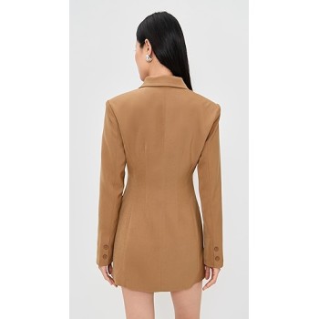 Camel hued Classic Versatile chic Blazer style 2025 New fashion Woman's Mini Dress