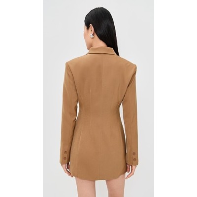 Camel hued Classic Versatile chic Blazer style 2025 New fashion Woman's Mini Dress