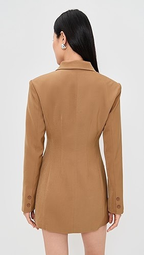 Camel hued Classic Versatile chic Blazer style 2025 New fashion Woman's Mini Dress