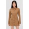 Camel hued Classic Versatile chic Blazer style 2025 New fashion Woman's Mini Dress