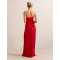 Vivid Sophisticated Fluid Draped Structured Sleek Timeless Woman's Off shoulder Dress