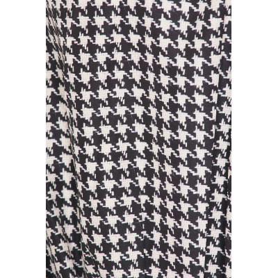 V neckline Casual Relaxed Lightweight Flowy High waist Check pattern Woman's Shirt Dress