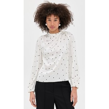 Timeless Lightweight Elegant Relaxed Airy Polka Dot Fashionable Woman's Tops Blouses