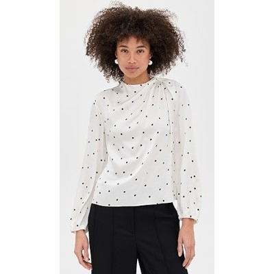 Timeless Lightweight Elegant Relaxed Airy Polka Dot Fashionable Woman's Tops Blouses