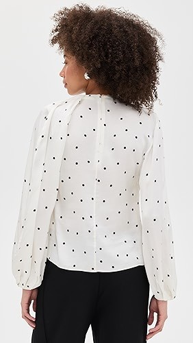 Timeless Lightweight Elegant Relaxed Airy Polka Dot Fashionable Woman's Tops Blouses
