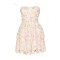 Strapless Delicate Ruffled Feminine Floral Enchanting Playful Woman's Off-shoulder Dress