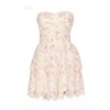 Strapless Delicate Ruffled Feminine Floral Enchanting Playful Woman's Off-shoulder Dress