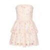 Strapless Delicate Ruffled Feminine Floral Enchanting Playful Woman's Off-shoulder Dress