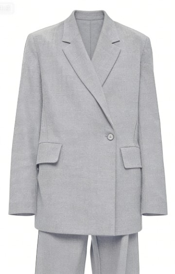 Formal Notched lapel V neckline Modern Oversized Back vent Woman's Blazer