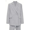 Formal Notched lapel V neckline Modern Oversized Back vent Woman's Blazer