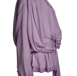 Lightweight Flowy Tie waist Romantic Airy Delicate Drapey Sheer Woman's Mini Dress