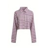 Checkered Casual Minimalist Relaxed Elegance Flowy Sleek Versatile Woman's Blouses