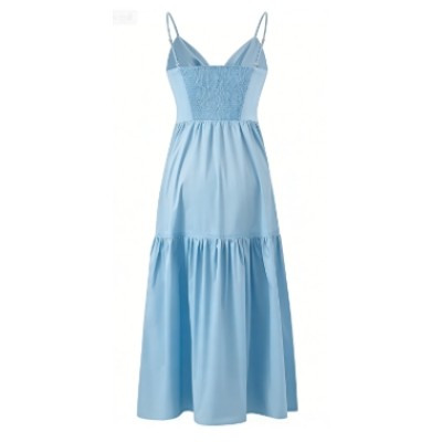 Camisole Lightweight Airy Elegant Romantic Smooth Feminine Woman's Midi Dress