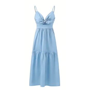 Camisole Lightweight Airy Elegant Romantic Smooth Feminine Woman's Midi Dress