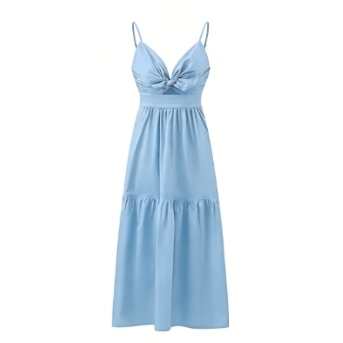 Camisole Lightweight Airy Elegant Romantic Smooth Feminine Woman's Midi Dress