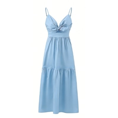 Camisole Lightweight Airy Elegant Romantic Smooth Feminine Woman's Midi Dress