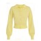 Cropped Cardigan Puffy Sleeves Retro Polo collar Versatile Classical Woman's Sweaters