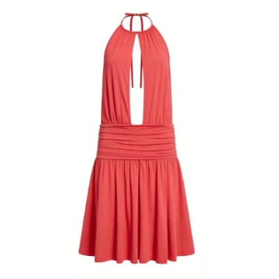 Halter neckline Open back Casual Elegance Hot sale Fashionable Woman's Midi Dress