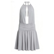 Halter neckline Open back Casual Elegance Hot sale Fashionable Woman's Midi Dress
