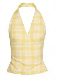 Casual Halter V neckline Relaxed Open back Vacation style Customized Woman's Blouses